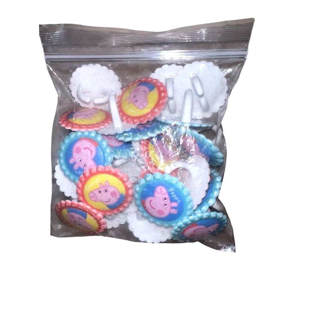 Decopac Peppa Pig & George 24‎ Count Party Favor Rings Cupcake Toppers